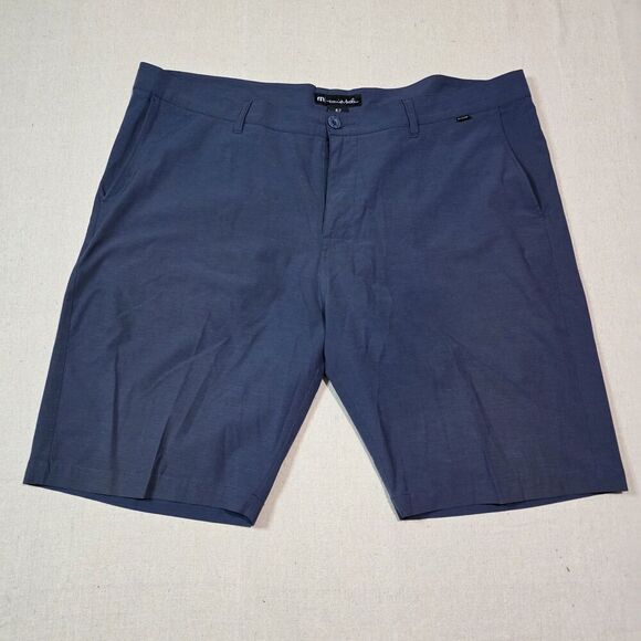 Travis Mathew Mens Golf Shorts Size 42 Navy Blue RN# 123280 Flawed Broken Zipper - Picture 1 of 6